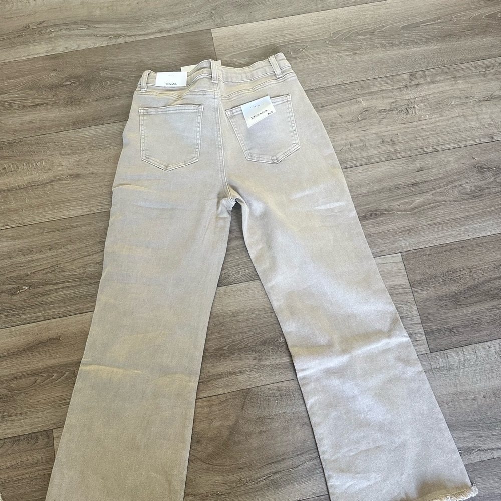 Stylish Beige Straight Leg Women Jeans